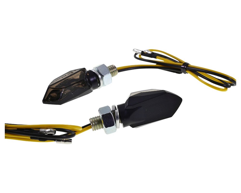 Blinker 2EXTREME Mini LED 12V schwarz getnt Smoke Glas mit ABE Universal, Motorrad, Roller, Quad, Mofa, Moped