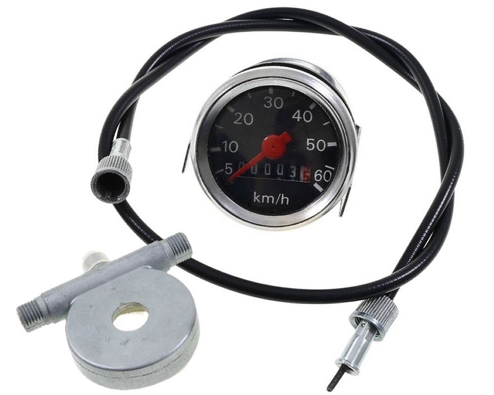 Tachometer SET 16 schwarz mit Schnecke und Tachowelle f�r Hercules / Sachs Prima M 2 3 4 5, Optima Mofa Moped