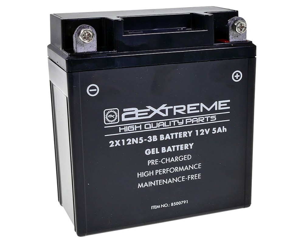 Batterie 2EXTREME 2X12N5-3B Gel 12V 5Ah Yamaha RD 350, Malaguti F15, Simson S51 S50 S53 S70 SR50 SR80