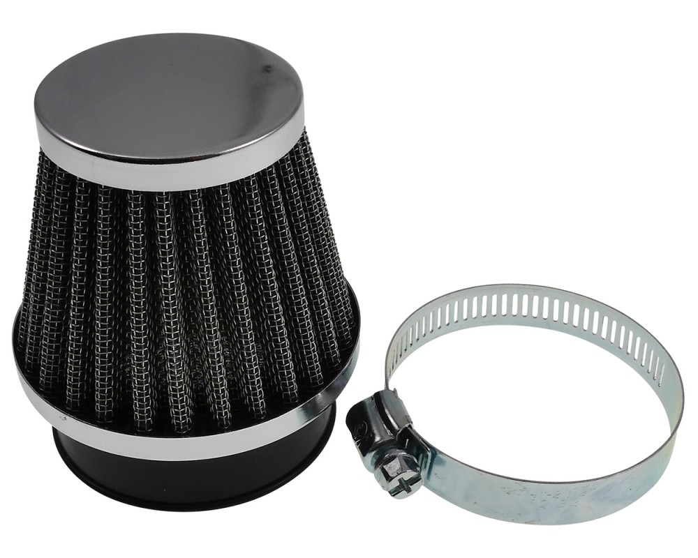 Luftfilter gerade D55mm chrom Universal kompatibel f�r Roller, Moped, Mofa, Vespa, Motorrad Sportluftfilter