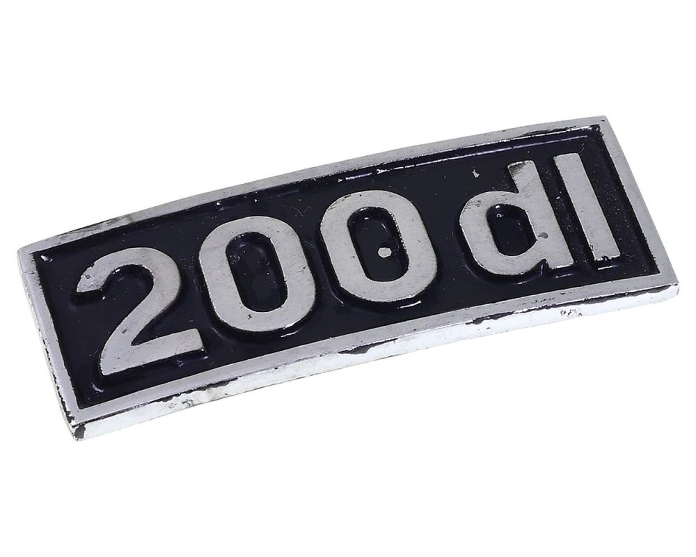 Schriftzug Beinschild 200 dl UNI AUTO f�r Lambretta GP, DL 200 Emblem Ersatz