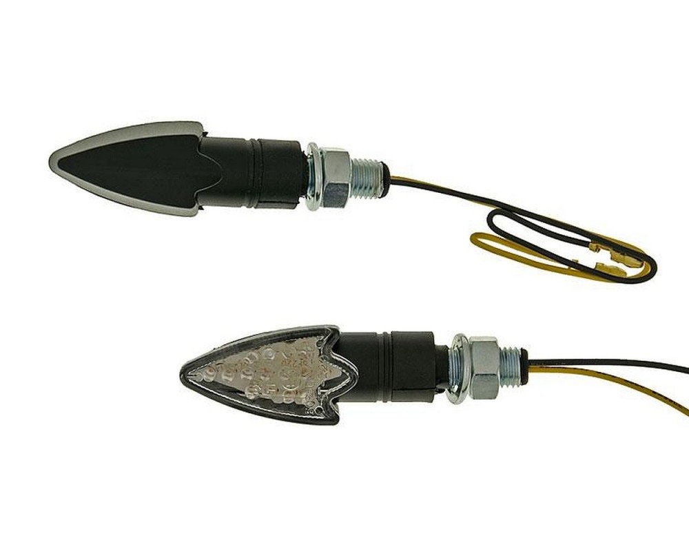 Blinker Set Universal M10 LED schwarz Arrow - klar